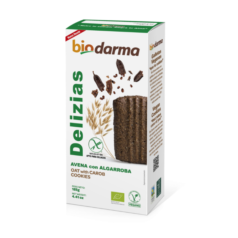 Delizias de Avena con Algarroba SIN GLUTEN - Biodarma