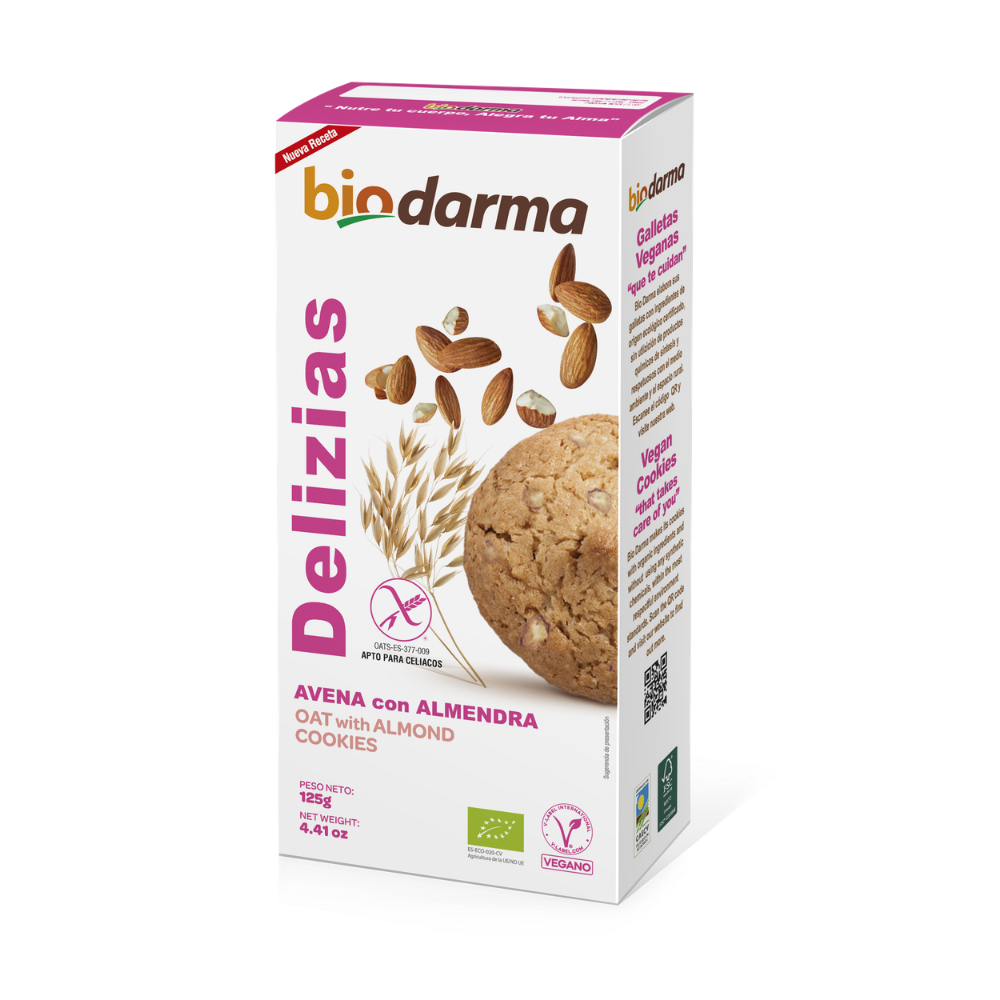 Oat Delizias with Almonds GLUTEN FREE - Biodarma Delizias de Avena con Almedra SIN GLUTEN - Biodarma
