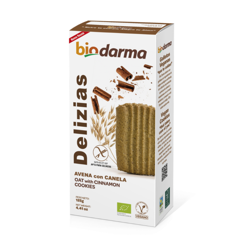 Delizias de Avena con Canela SIN GLUTEN - Biodarma