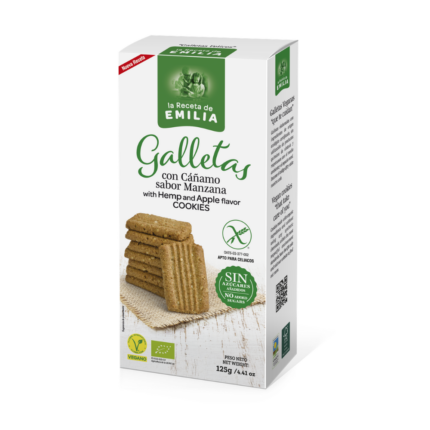 Galletas Cáñamo sabor manzana - La Receta de Emilia SIN GLUTEN (Apto para celíacos) - Biodarma